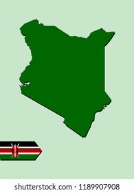 Kenya map with flag decoration