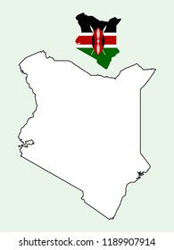 Kenya map with flag decoration