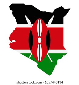 Kenya Map Flag Fill Background - Vector illustration