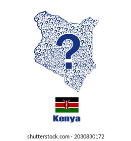 Kenya map flag made from question mark.