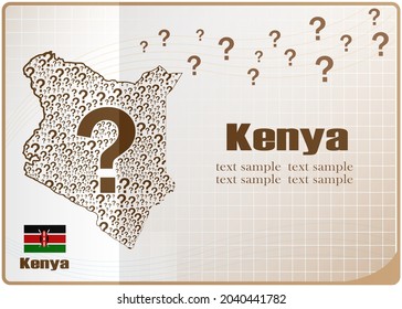 Kenya map flag made from question mark.