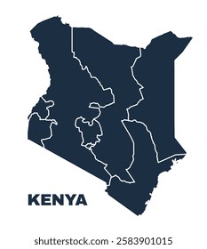 Kenya map flat border outline vector