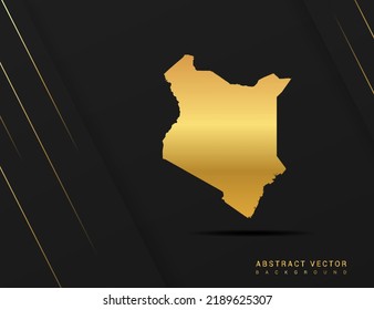 Mapa de Kenia del estilo de gradiente dorado vector Ilustración.