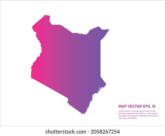 Kenya map gradient color . on white background. 