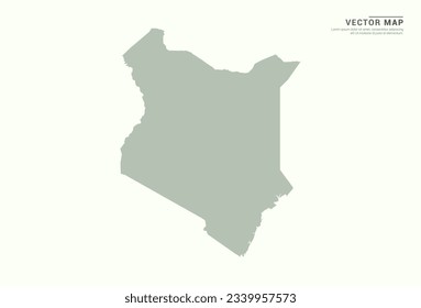 Kenya map of green vector modern.