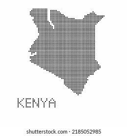 Kenya map with grunge texture in dot style. Abstract vector illustration of a country map with halftone effect for infographic. 