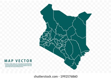 Kenya map High Detailed on white background. Abstract design vector illustration eps 10
