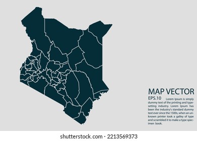 Kenya map High Detailed on white background. Abstract design vector illustration eps 10