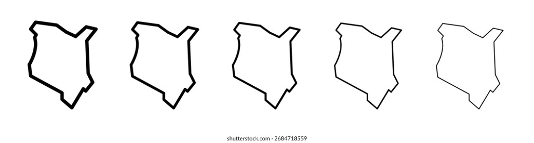 ícone do mapa do Quênia preto e branco vetor sinal