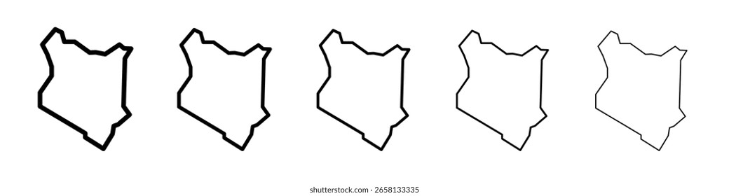 Logotipo de conjunto de ilustración plana de icono de mapa de Kenya