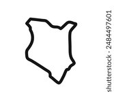 Kenya map icon linear vector graphics sign