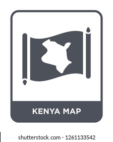 kenya map icon vector on white background, kenya map trendy filled icons from Countrymaps collection, kenya map simple element illustration