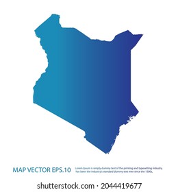 Kenya map , infographic style , blue gradient color , on white background with Map World. Wire frame 3D mesh ,
