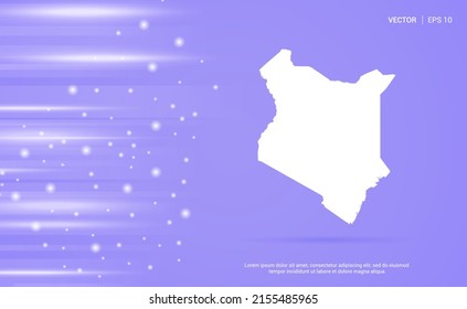 Mapa de Kenia aislado en un fondo morado. Ilustración vectorial.