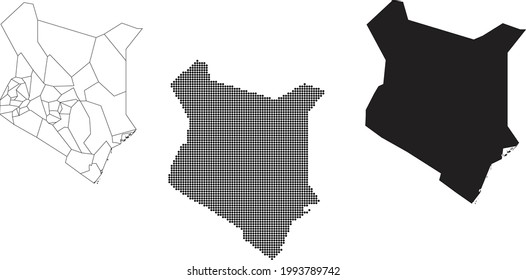 Kenya map isolated on a white background.