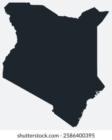 Kenya map. Just a simple border map. Shape of the country. Flat blank Kenya outline. Vector boundary illustration.