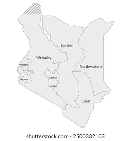 Mapa de Kenia. Mapa de Kenia en las principales regiones 