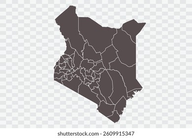 Kenya Map Minimalist  High-Quality PNG  Ash Color on Transparent Background Perfect for presentations infographics educational materials and graphic design projects