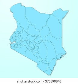 Kenya Map On Blue Degraded Background Vector