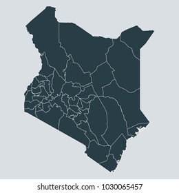 Kenya map on gray background vector, Kenya Map Outline Shape Gray on White Vector Illustration,
High detailed Gray illustration map Kenya.