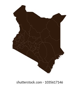 Kenya map on white background vector.