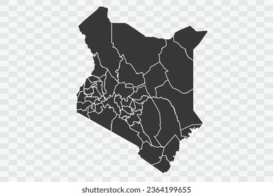 Kenya Map Shadow Color on White Background quality files Png