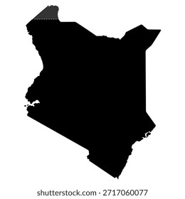 Kenia Karte Silhouette nationale Grenze Geografie Grafik