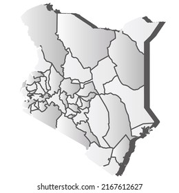 Kenya Map silhouette white icon