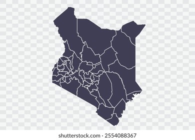 Kenya Map Slate Color on White Background quality files Png