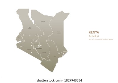 Kenya map. vector map of african countries.