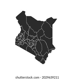Kenya-Karte, Vektorgrafik, dunkle Farbe.einzeln auf transparentem Hintergrund. 