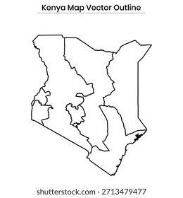 Kenya Map Vector Outline Country Border
