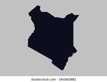 Kenya map vector,Not isolated blue color on gray background
