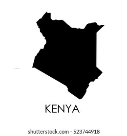 Kenya map in white background