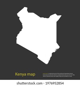 Kenya map white color High Detailed on dark background. Abstract design vector illustration eps 10
