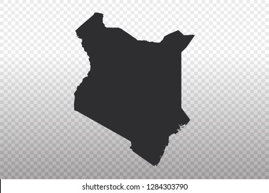 Kenya Map - World Map International vector template isolated on transparent background - Vector illustration eps 10