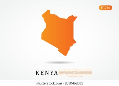 Kenya Map - World Map International vector template with Orange gradient color isolated on white background - Vector illustration eps 10