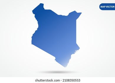 Kenya-Karte - Weltkarte - Internationale Vektorvorlage mit blauem Farbverlauf-Farbe einzeln auf weißem Hintergrund für Design, Bildung, Website, Infografik - Vektorgrafikeps10