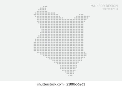 Kenya Map - World map International vector template with grey pixel, grid, grunge, halftone style isolated on white background for education, infographic, design - Vector illustration eps 10