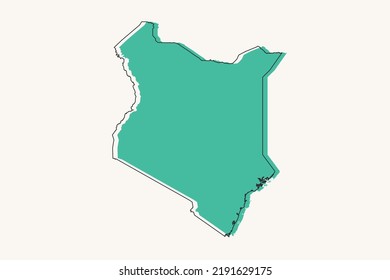 Kenya Map - World map International vector template with black and green geometric shapes and lines style isolated on white background for design, infographic - Vector illustration eps 10