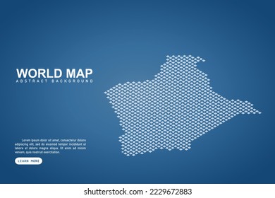Kenya Map - World map International vector template with isometric top and white pixel, grid, grunge, halftone style isolated on blue background for design, web - Vector illustration eps 10