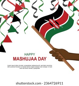 Antecedentes del Día de Mashujaa en Kenia. Apreciación Histórica. Ilustración vectorial.