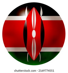 Kenya National flag ball icon