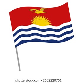 Bandeira nacional do Quênia flutters com mastro
