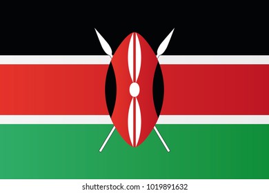 Kenya national flag. Republic of Kenya vector illustration symbol.