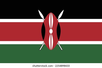 Vector de pabellón nacional de Kenya Material de ilustración