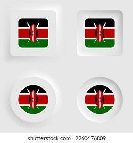 Kenya neumorphic graphic and label set. Element of impact for the use you want to make of it.