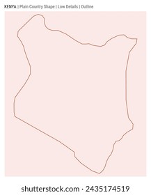 In: Kenya Plain Country Map. Geringe Details. Gliederungsstil. In: Shape of Kenya. Vektorgrafik.