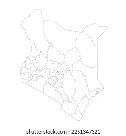 Kenya political map of administrative divisions