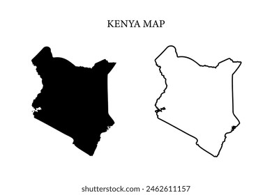 Kenya region country map vector